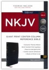 NKJV Giant-Print Center-Column Reference Bible, Comfort Print, Leathersoft Black Thumb Indexed